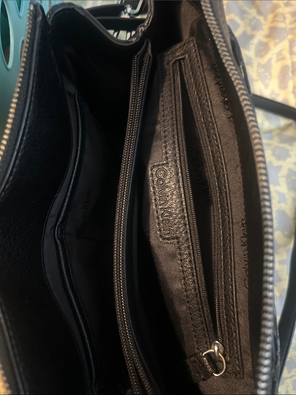 Calvin Klein Reyna Black Pebbled Leather Crossbody with Silver Hardware - Picture 8 of 10